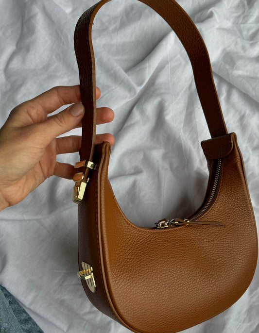 Torebka damska brązowa ze skóry naturalnej – Made in Italy