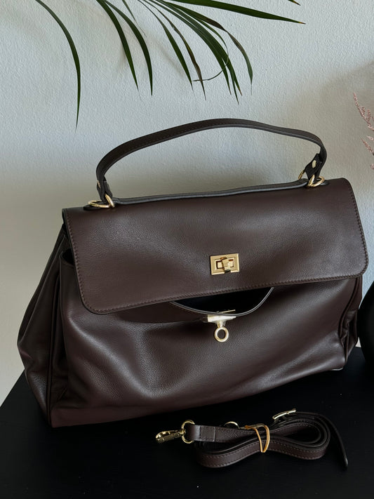 Elegancka torebka damska z naturalnej skóry, Włochy