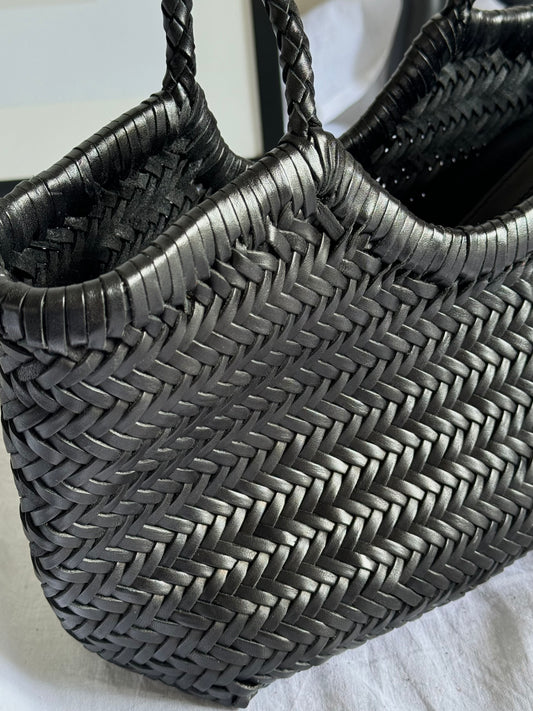 Torba typu koszyk z naturalnej skóry, ręcznie wykonana, produkt Włoski