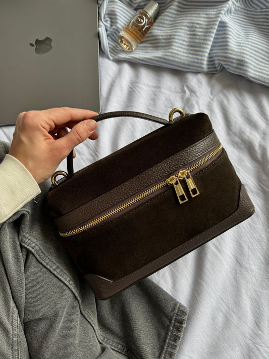 Mała torebeczka Crossbody do ręki lub na ramię z naturalnej skóry, Włochy