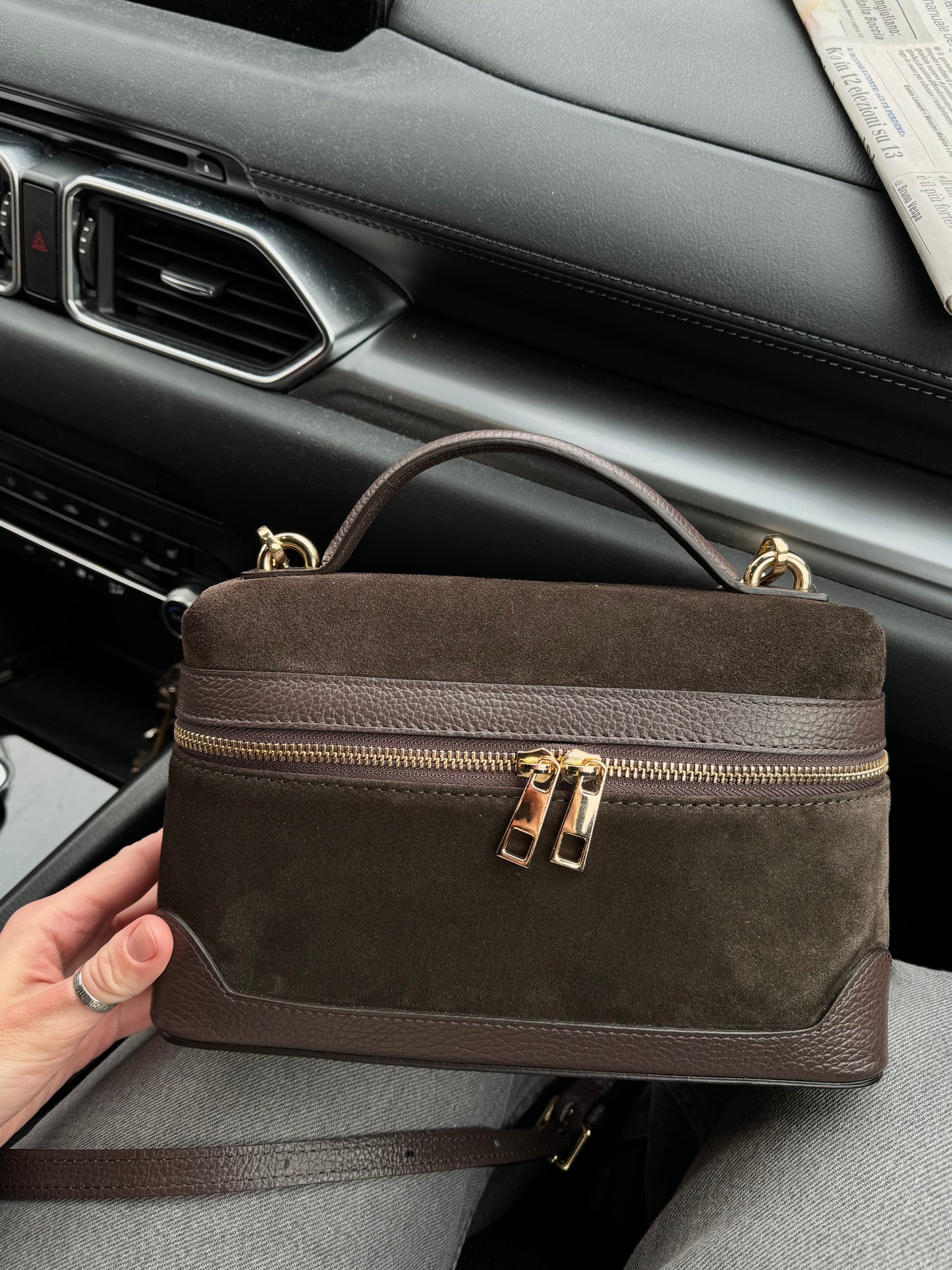Mała torebeczka Crossbody do ręki lub na ramię z naturalnej skóry, Włochy