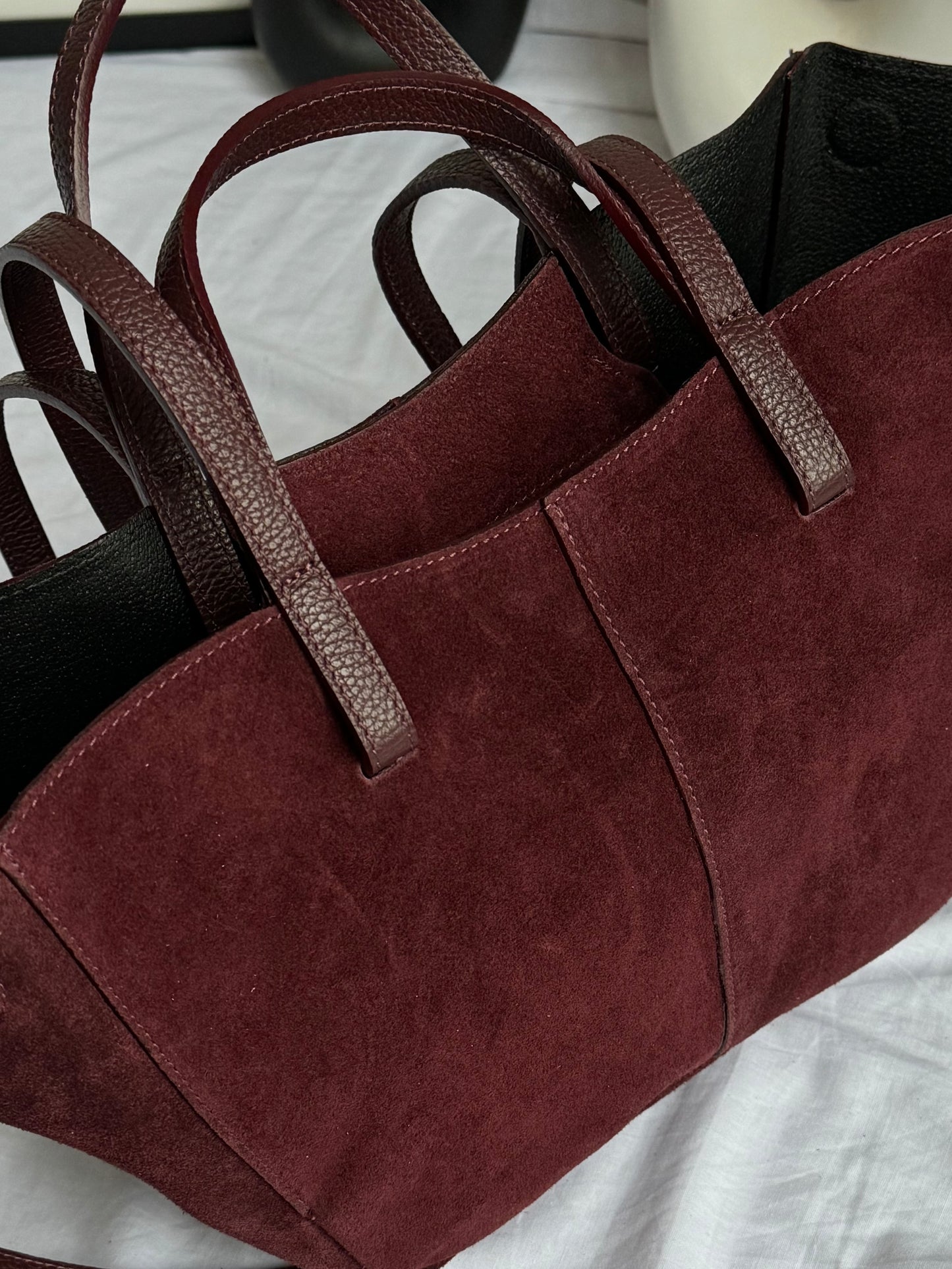 Stylowa torebka shopper w kolorze bordo dla twojej stylizacji, Włochy