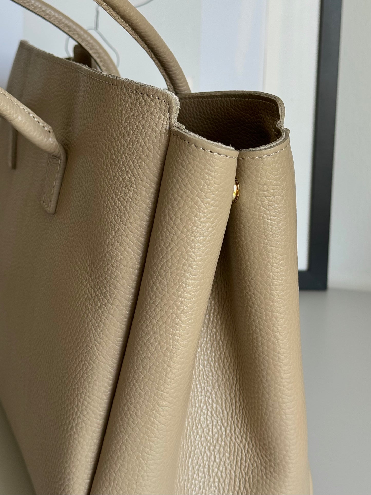 Torebka shopper z naturalnej skóry do pracy lub na codzień, Włochy