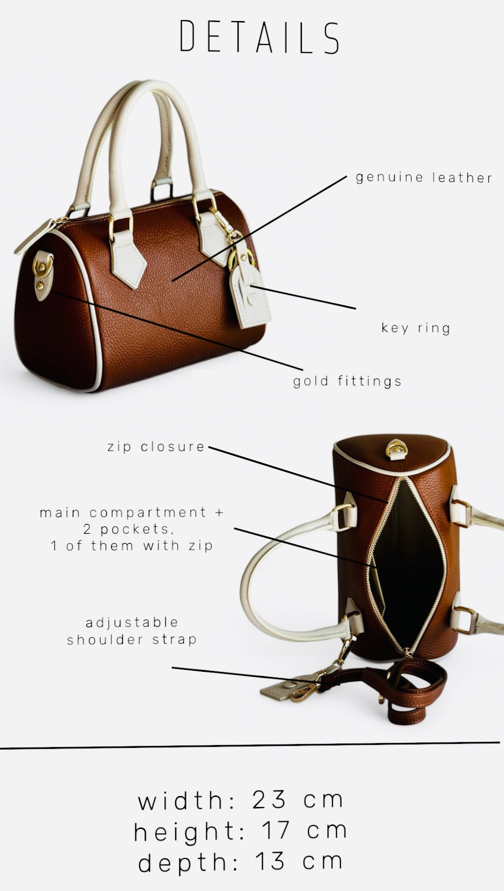Torebka czarna Torba beczka z naturalnej skóry crossbody, Włochy