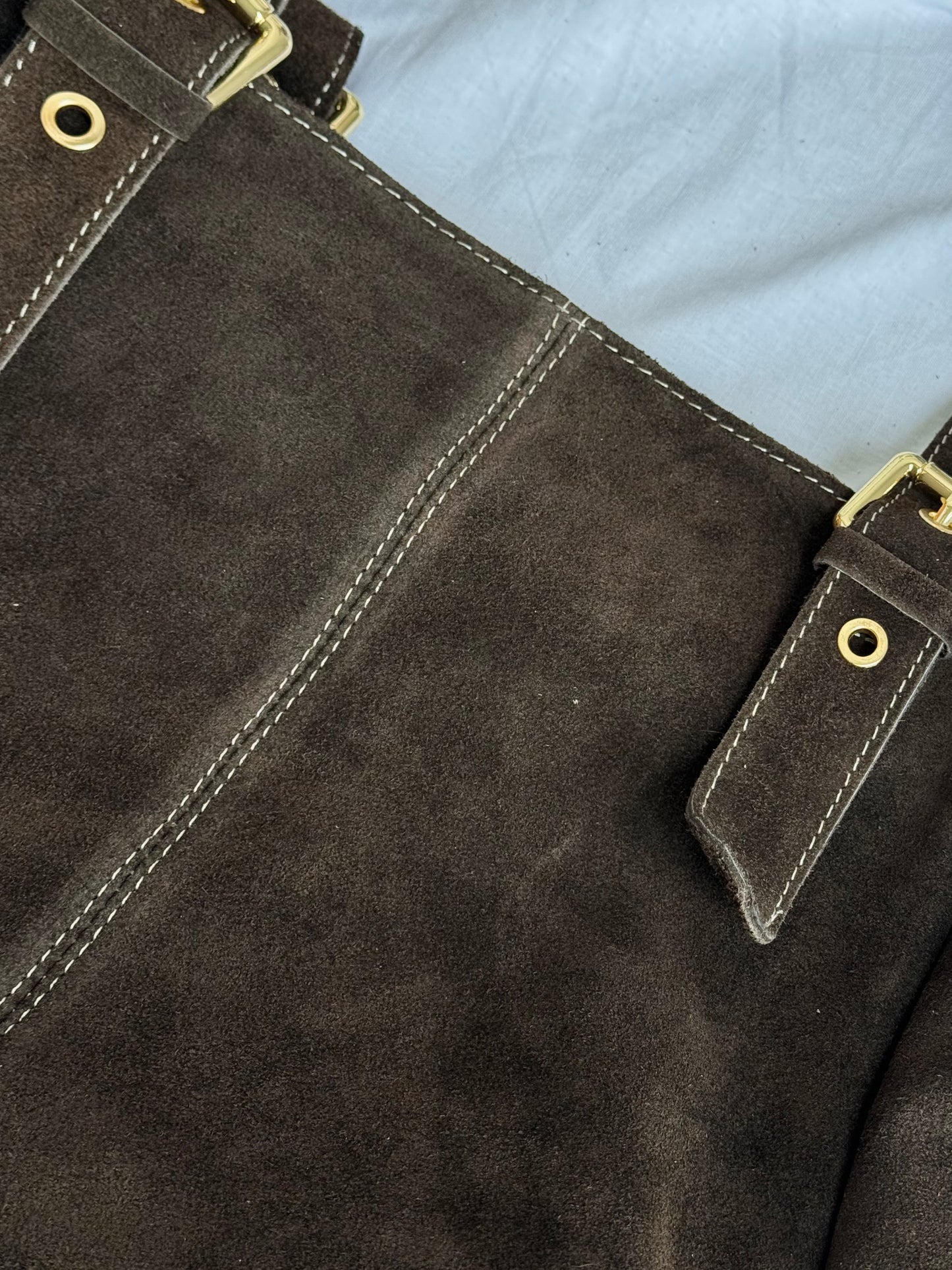 Torebka shopper z naturalnego zamszu, Włochy
