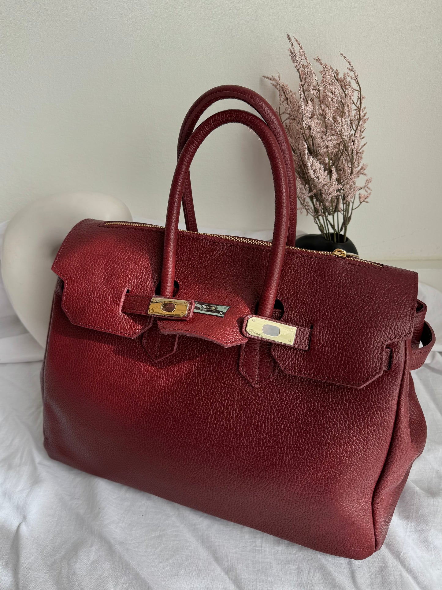 Elegancka torebka shopperka z naturalnej skóry do pracy lub na codzień, Włochy