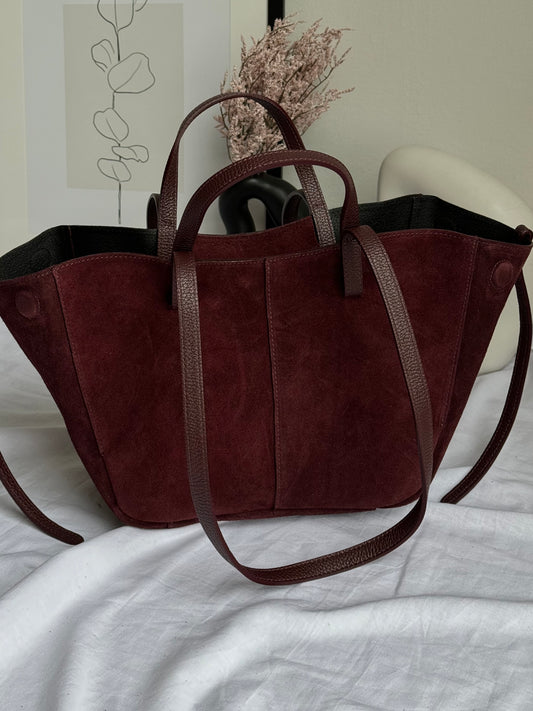 Stylowa torebka shopper w kolorze bordo dla twojej stylizacji, Włochy