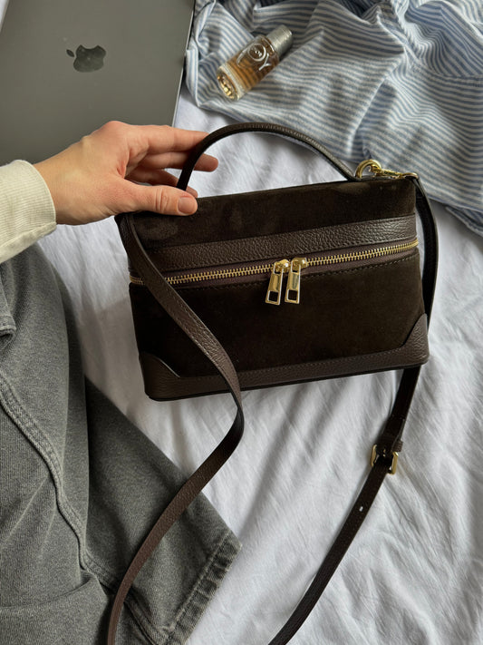 Mała torebeczka Crossbody do ręki lub na ramię z naturalnej skóry, Włochy