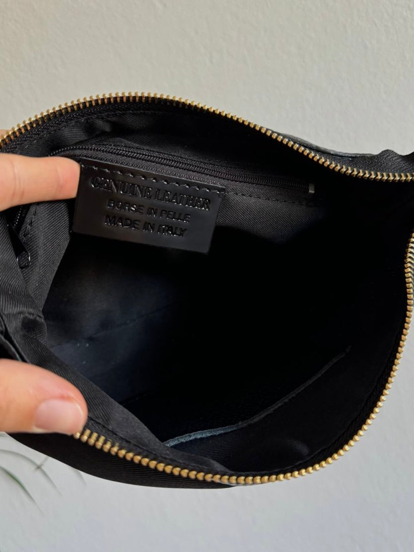 Luksusowa włoska torebka Tote skórzana – klasyczna czerń, shopper 100% skóra naturalna