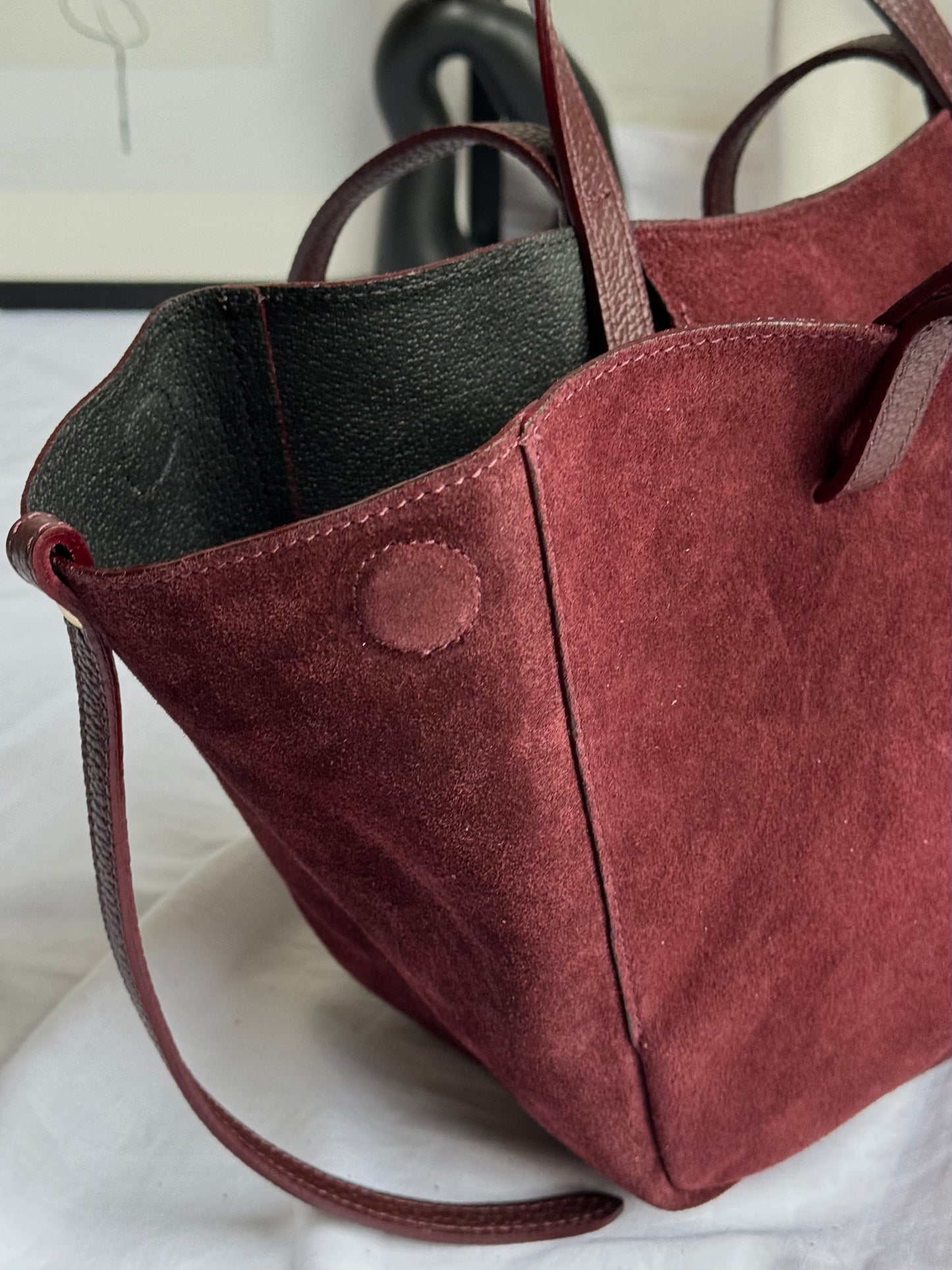 Stylowa torebka shopper w kolorze bordo dla twojej stylizacji, Włochy