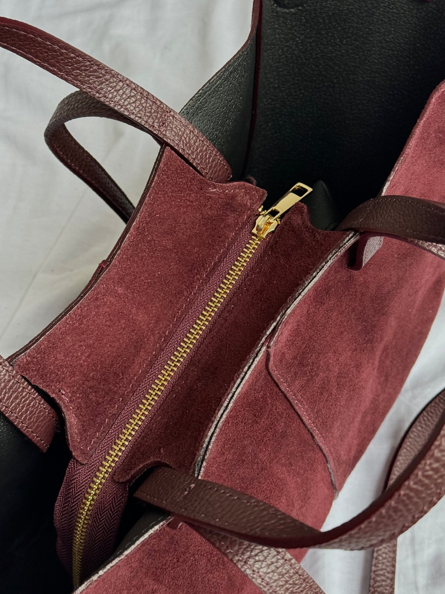 Stylowa torebka shopper w kolorze bordo dla twojej stylizacji, Włochy