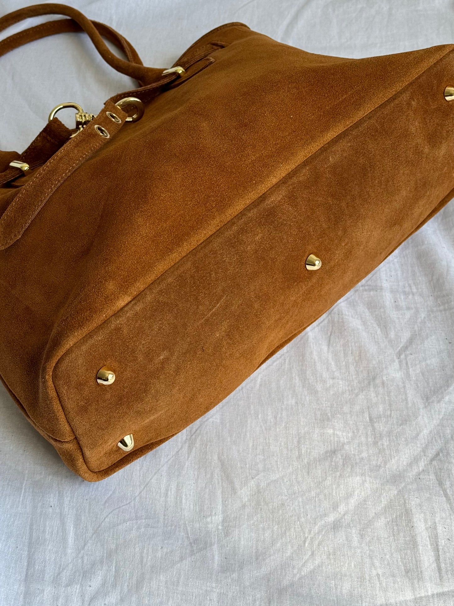 Torebka shopper zamszowa do ręki lub na ramię wykonana we Włoszech